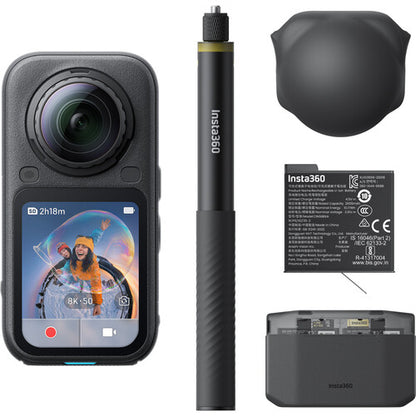 Insta360 X6 Essential Bundle Black 360-degree action camera with accessories
