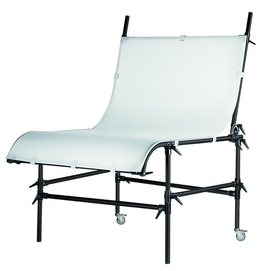 Manfrotto 220B still life table black with translucent plexiglass surface for product photography
