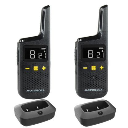 Motorola XT185 walkie-talkie twin pack with rechargeable batteries for outdoor and business communication