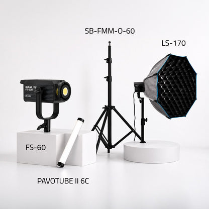Nanlite TikTok LIVE Mobile Lighting Kit with FS-60B LED light, PavoTube II 6C, softbox, and light stand