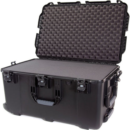 Nanuk 965 wheeled hard case with foam insert in black for transporting cameras, drones, and production equipment