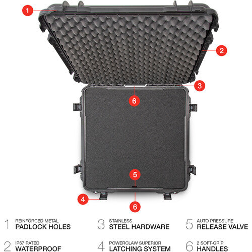 Nanuk 970 Wheeled Hard Case with Foam Insert (Black, 134L)