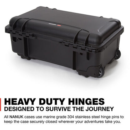 Nanuk 935 wheeled waterproof hard case with padded dividers and lid organizer