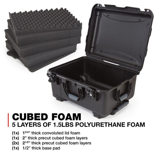 Nanuk 950 wheeled hard protective case with cubed foam insert
