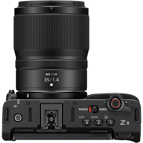 Nikon ZR 6K Cine Camera with 35mm F/1.4 Lens Kit for professional filmmaking and video production