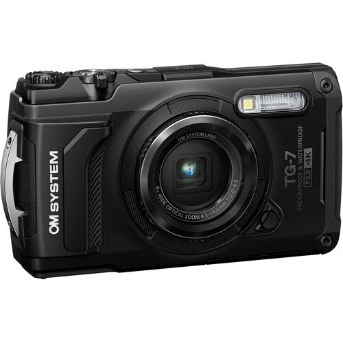 OM System Tough TG-7 rugged waterproof compact camera with 4x zoom lens and 4K video