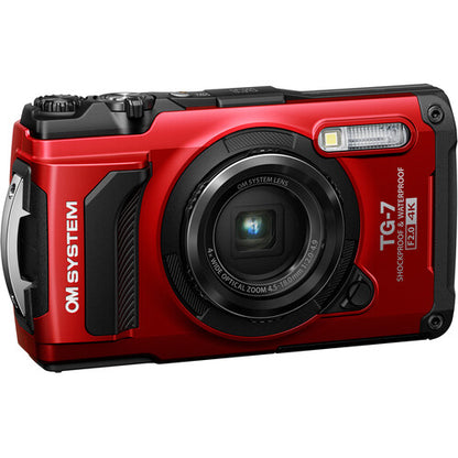 OM System Tough TG-7 rugged waterproof compact camera with 4x zoom lens and 4K video