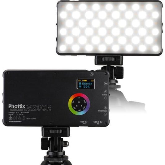 Phottix M200R RGB LED On-Camera Light Panel Front View
