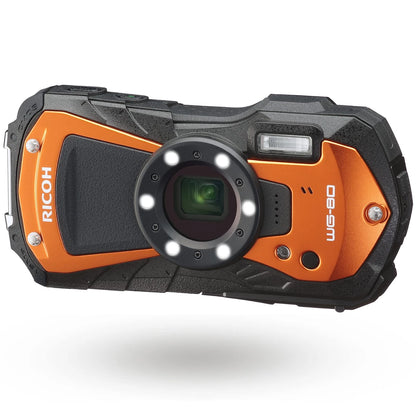 Ricoh WG-80 rugged waterproof digital camera with 16MP sensor and 5x optical zoom (Orange)