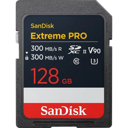SanDisk 128GB Extreme PRO UHS-II SDXC V90 memory card