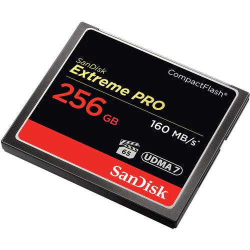 SanDisk 256GB Extreme Pro CompactFlash Memory Card (160MB/S) Frontview