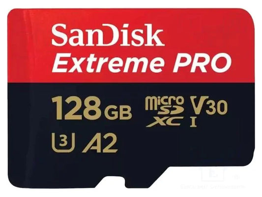 Sandisk Extreme Pro SDXC UHS-I Micro SD 128GB 200 MB/s Frontview