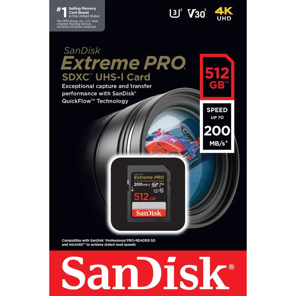 Sandisk Extreme Pro SDXC UHS-I SD 512GB 200 MB/s