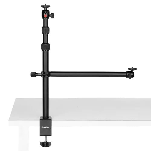 SmallRig Encore DT-30 desk mount with adjustable holding arm attached to desk