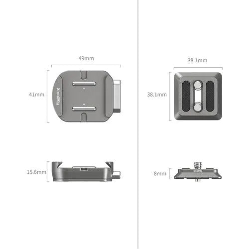 SmallRig Hawklock H38 Arca-Type Base with Quick Release Plate Center View