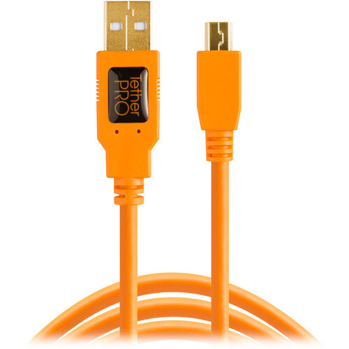 Tether Tools TetherPro USB 2.0 Type-A to 5-Pin Mini-USB cable 15ft orange