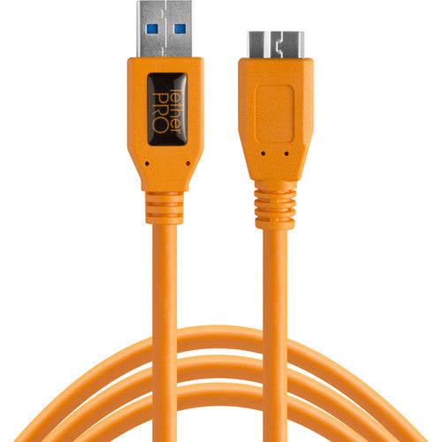 Tether Tools TetherPro USB 3.0 Type-A to Micro-B cable 15ft orange