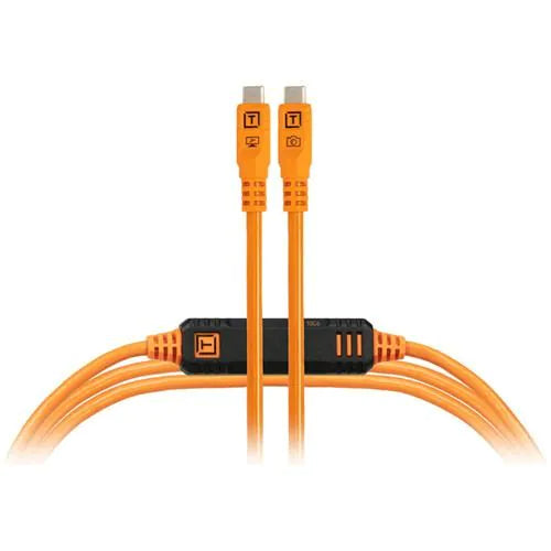 Tether Tools TetherPro Optima USB-C Cable 15ft high-visibility orange USB-C