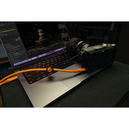 Tether Tools TetherPro Optima USB-C Cable 15ft high-visibility orange USB-C