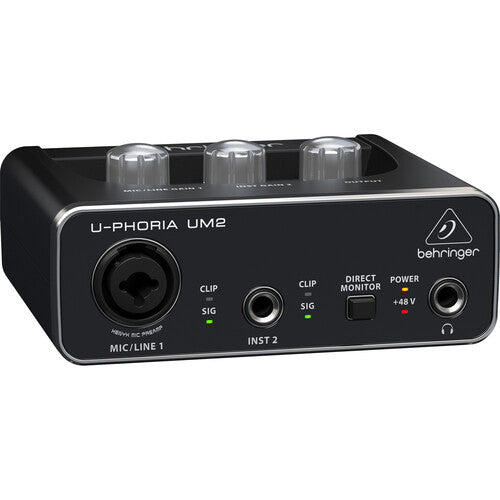Behringer U-PHORIA UM2 2x2 USB Audio Interface with XENYX Mic Preamplifier