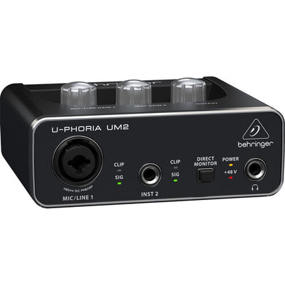 Behringer U-PHORIA UM2 2x2 USB Audio Interface with XENYX Mic Preamplifier