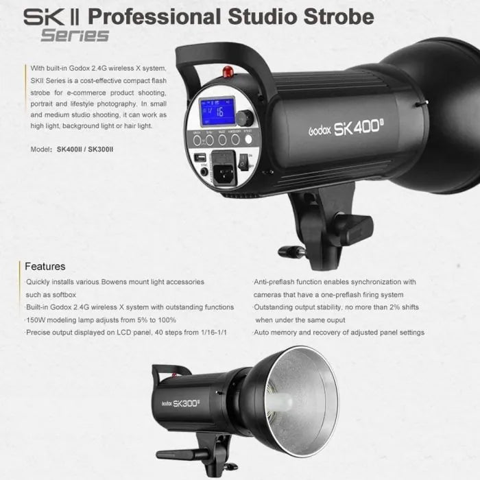 Godox SK300II 2-Light Studio Flash Kit