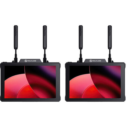 Hollyland Pyro 7 wireless transceiver monitor kit with dual 7-inch touchscreen displays for video production