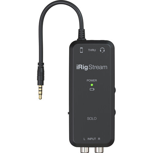 IK Multimedia iRig Stream Solo ultracompact 3x1 TRRS audio interface for smartphones and tablets for live streaming and content creation