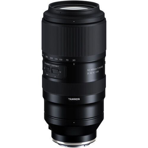 Tamron 50‑400mm f4.5‑6.3 Di III VC VXD telephoto zoom lens for Sony E
