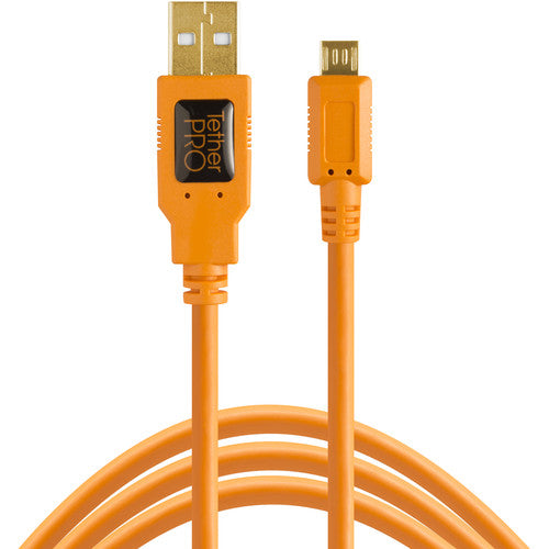 Tether Tools TetherPro USB 2.0 A to Micro-B 5-Pin cable 15ft orange