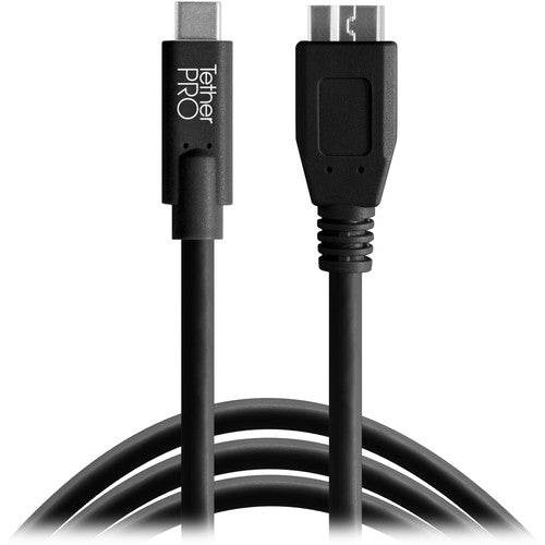 Tether Tools TetherPro USB-C to Micro-USB 3.0 Type-B cable 15ft black