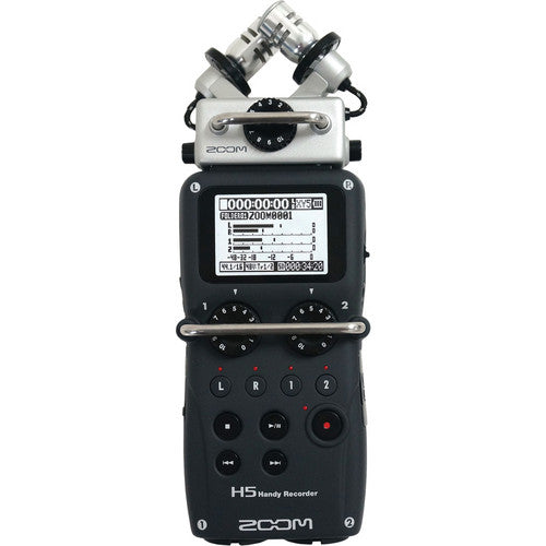 Zoom H5 portable handy recorder with interchangeable X/Y microphone capsule and 4 XLR/TRS inputs